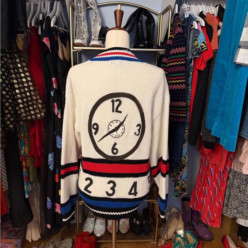 Vintage JJ Fargo Clock Cardigan - Size Medium